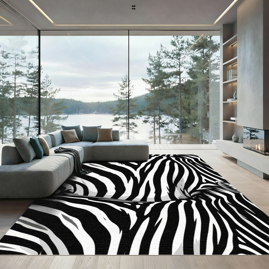 Monochromatic Zebra Stripes Rug