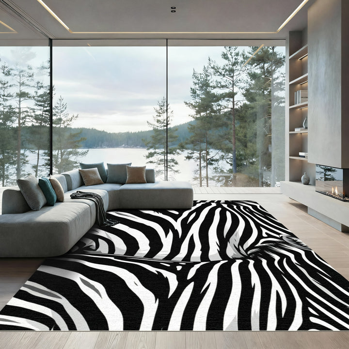 Monochromatic Zebra Stripes Rug