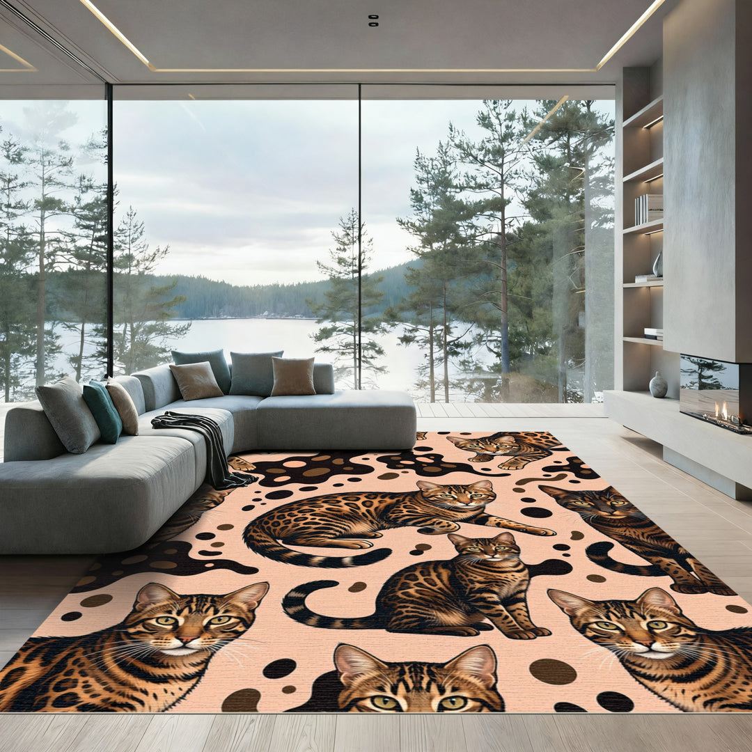 Bengal Cat Pop Art Abstraction Rug