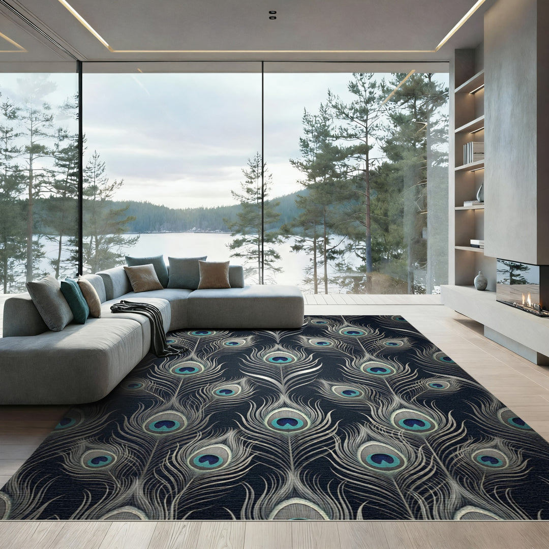 Art Deco Peacock Feather Rug