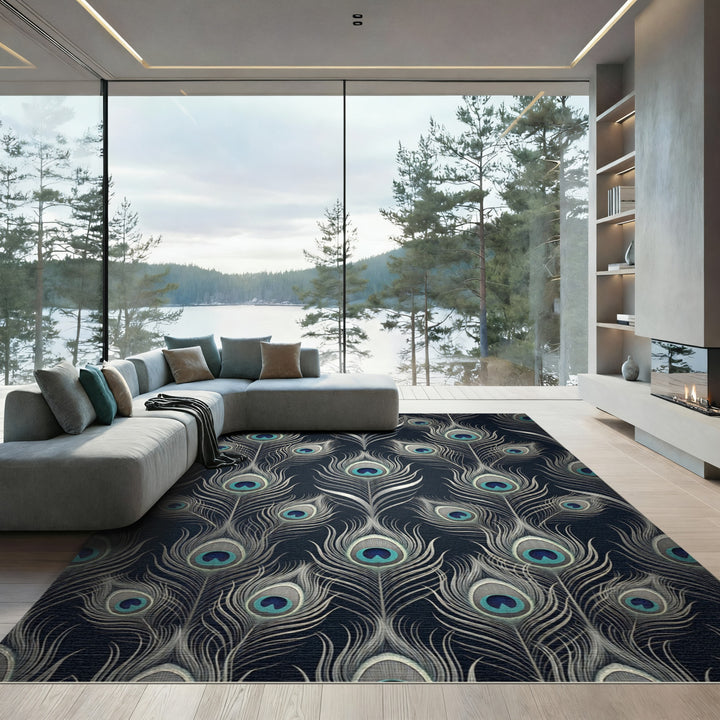 Art Deco Peacock Feather Rug
