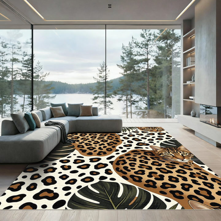 Chic Leopard Spots Jungle Lush Rug