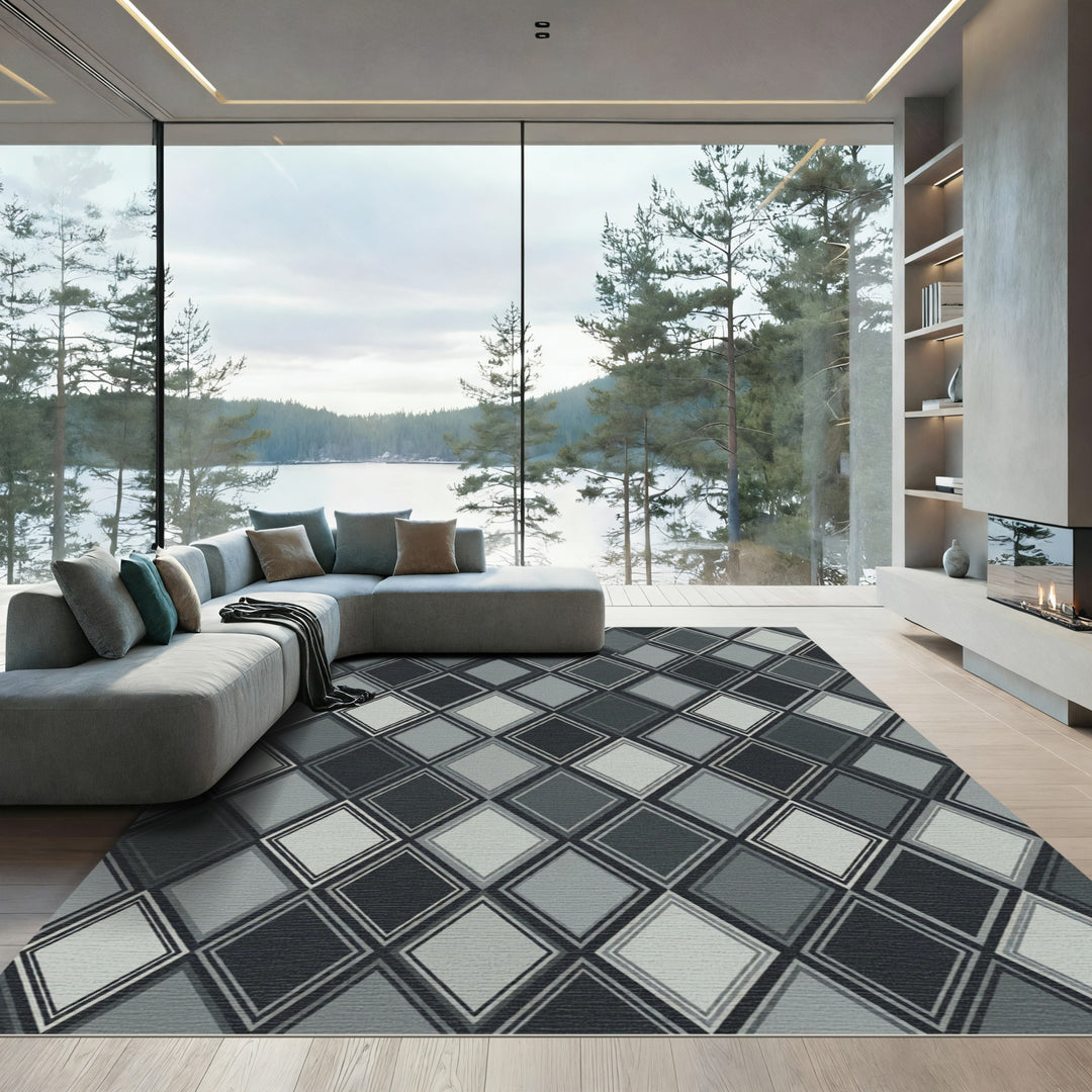 Monochromatic Diamond Arrangement Rug