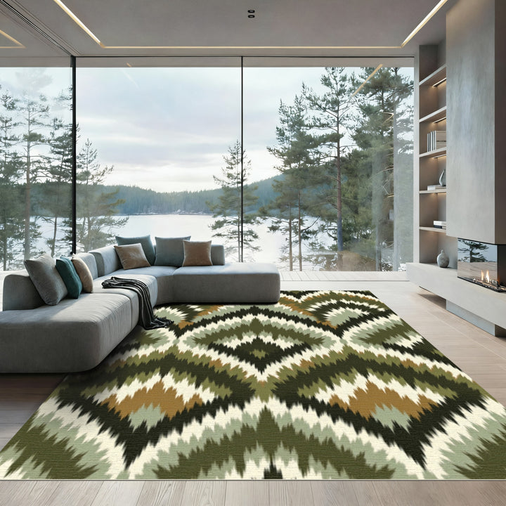 Zigzag Camo Diamond Indoor Rug