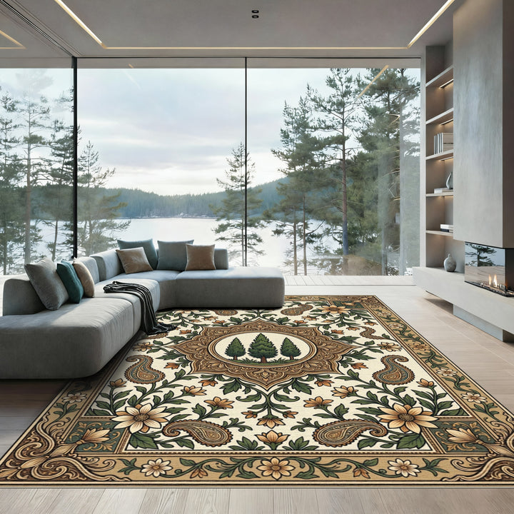 Elegant Paisley Tree Medallion Rug