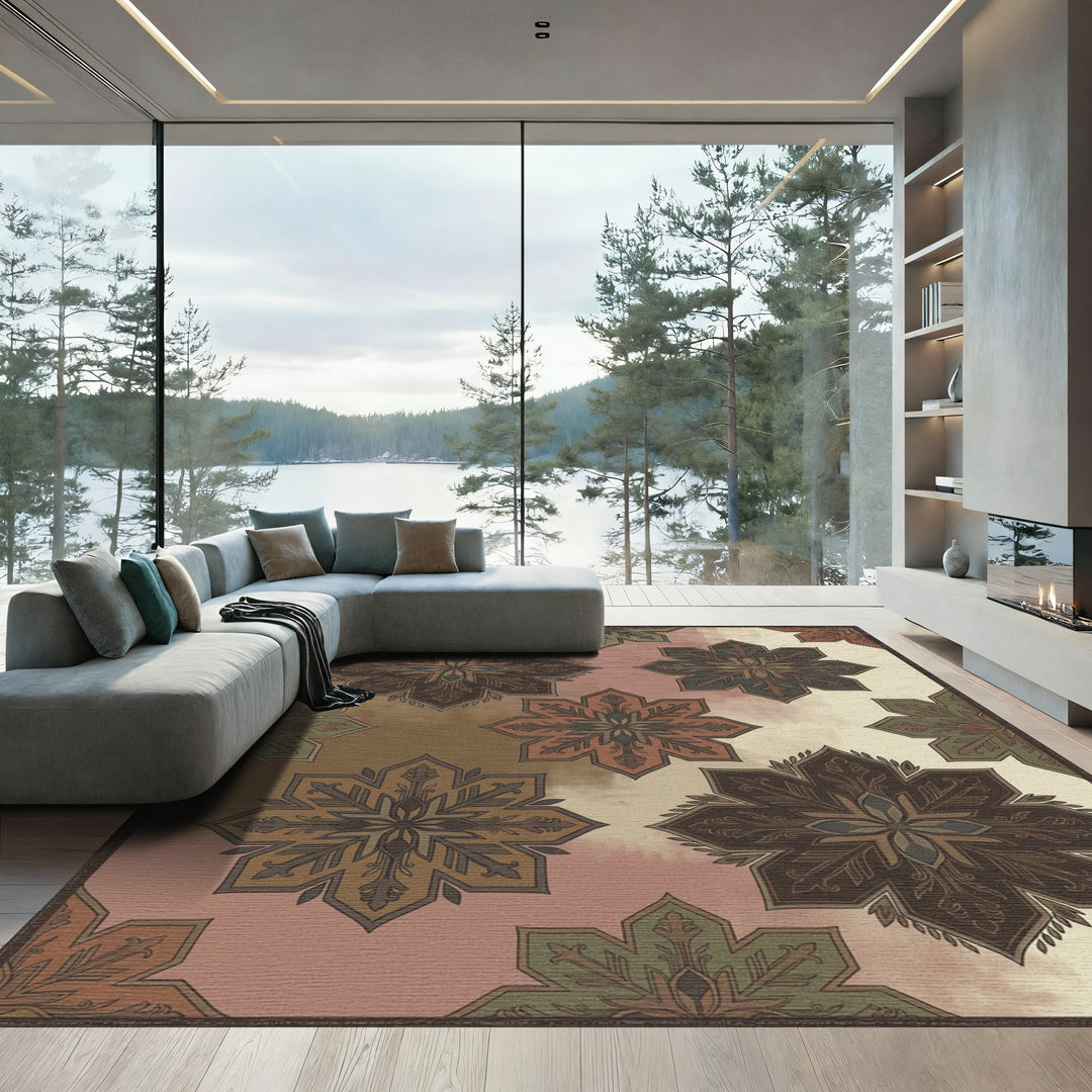 Earthy Tones Starburst Medallion Rug