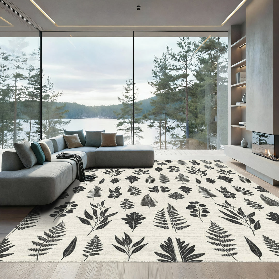 Botanical Fern Oak Leaf Variety Rug