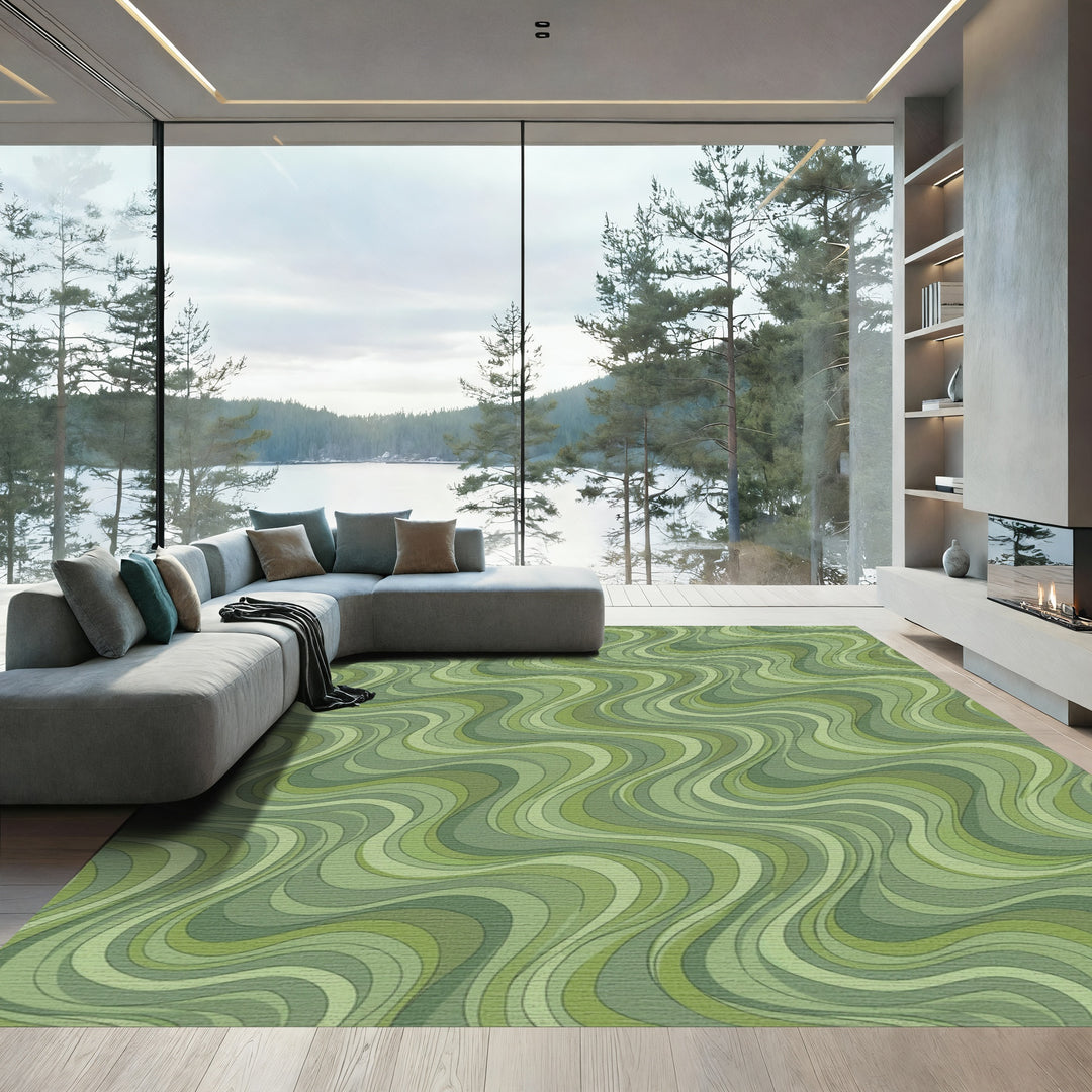 Verdant Wavy Stripe Interplay Rug