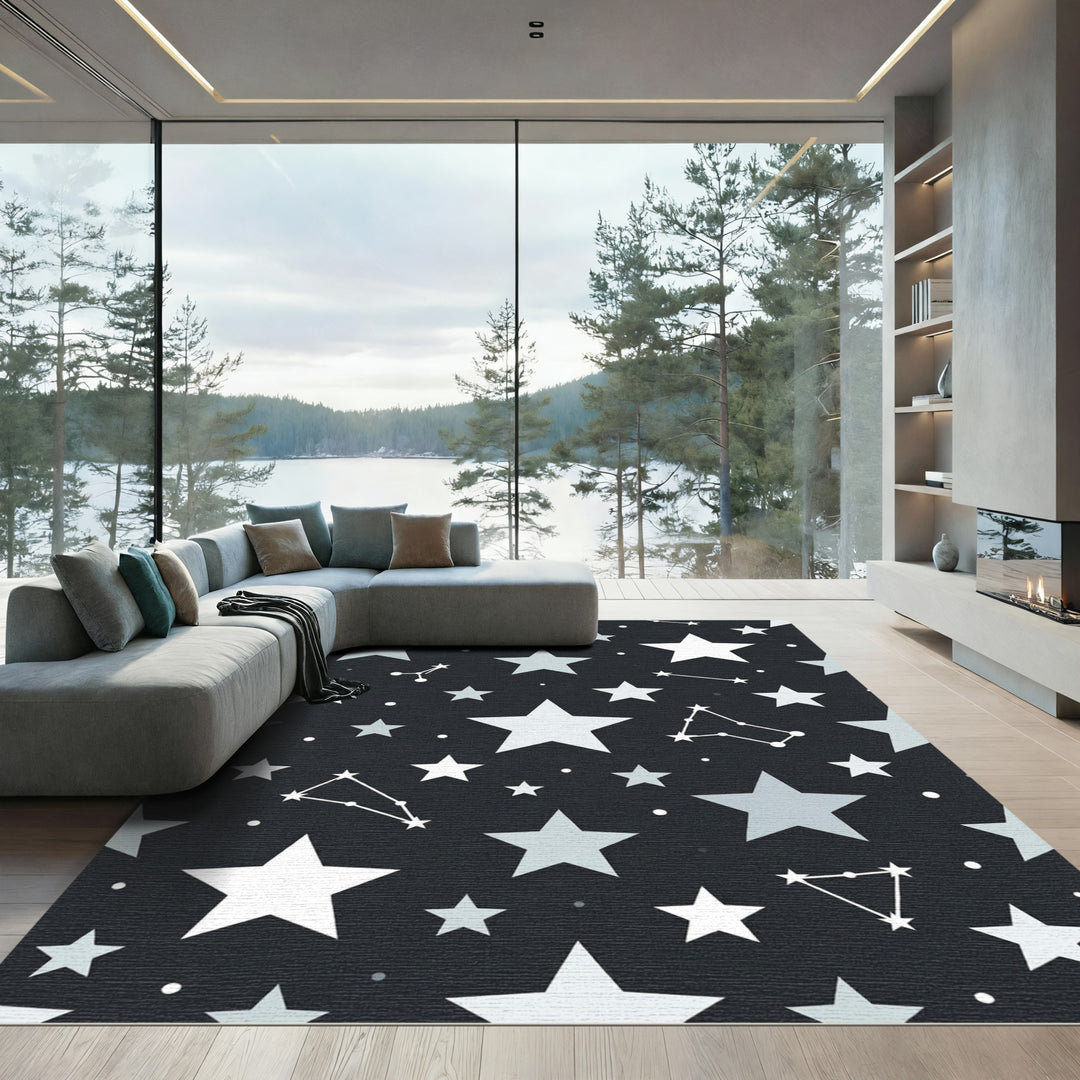 Cosmic Night Sky Stars Rug