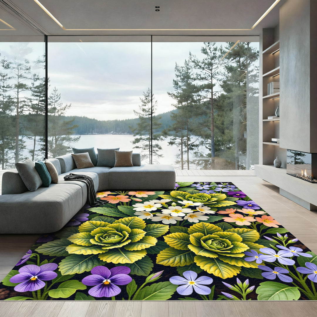 Vibrant Floral Garden Bouquet Rug