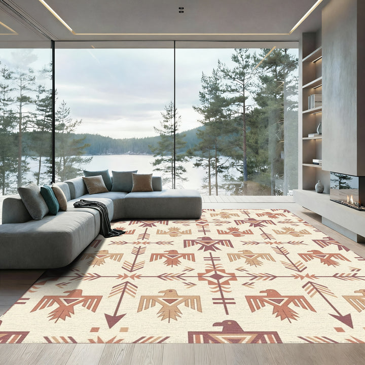 Earthy Thunderbirds Arrow Geometric Rug