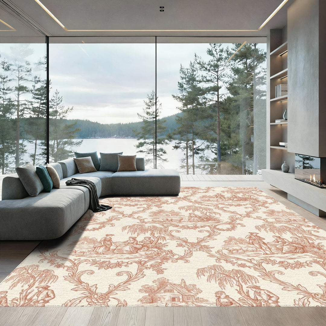 Countryside Scene Sepia Tapestry Rug
