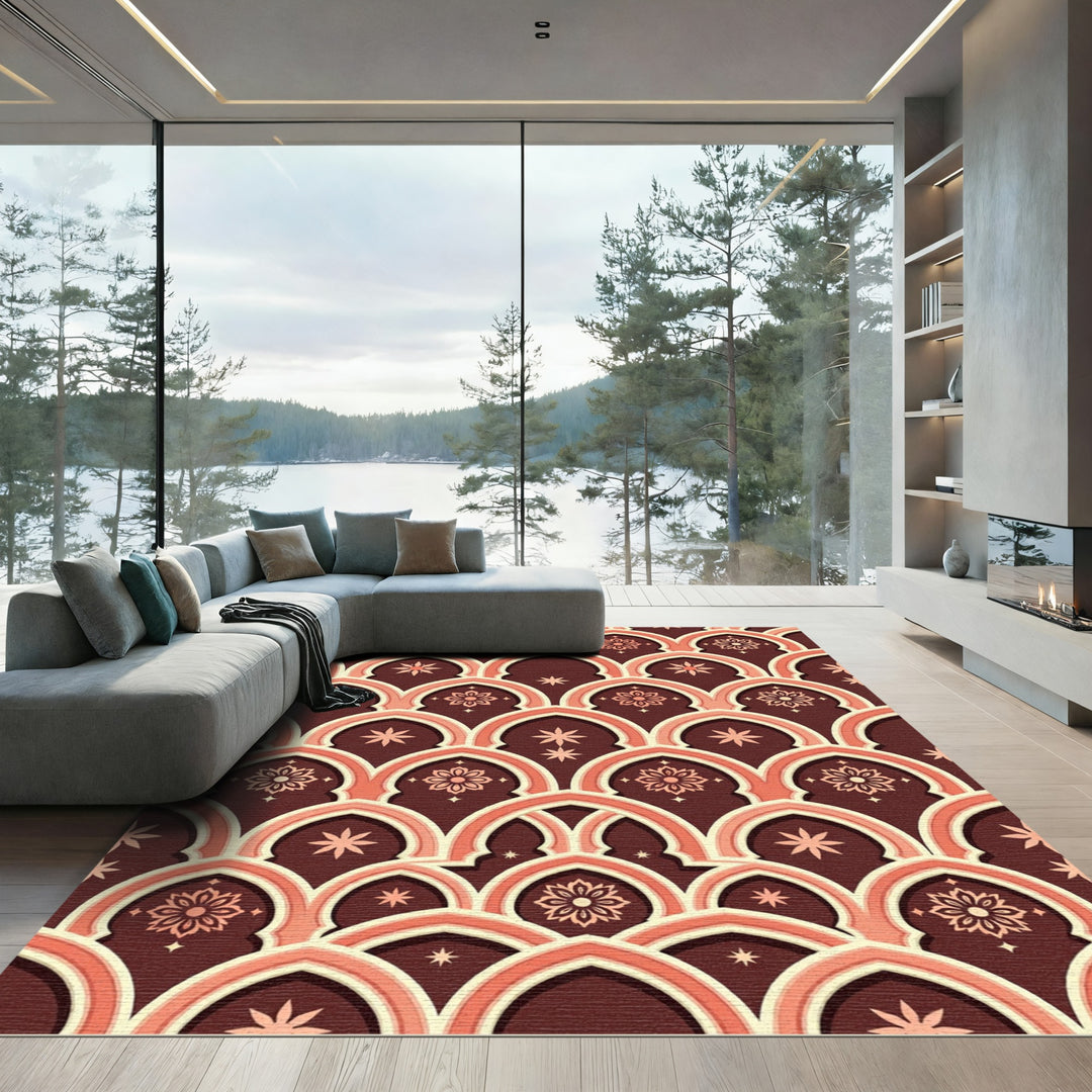 Crimson Arches Floral Medallion Rug
