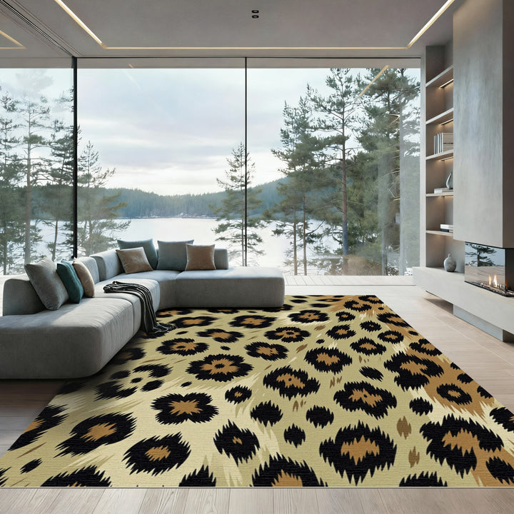 Wild Leopard Spot Fur Rug
