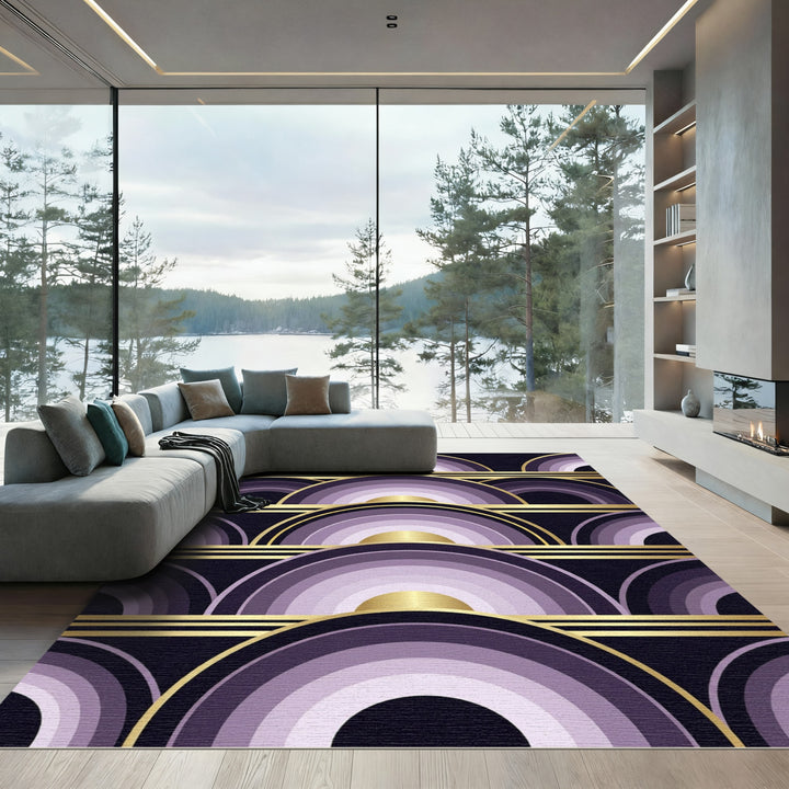 Art Deco Graduated Purple Arches Rug