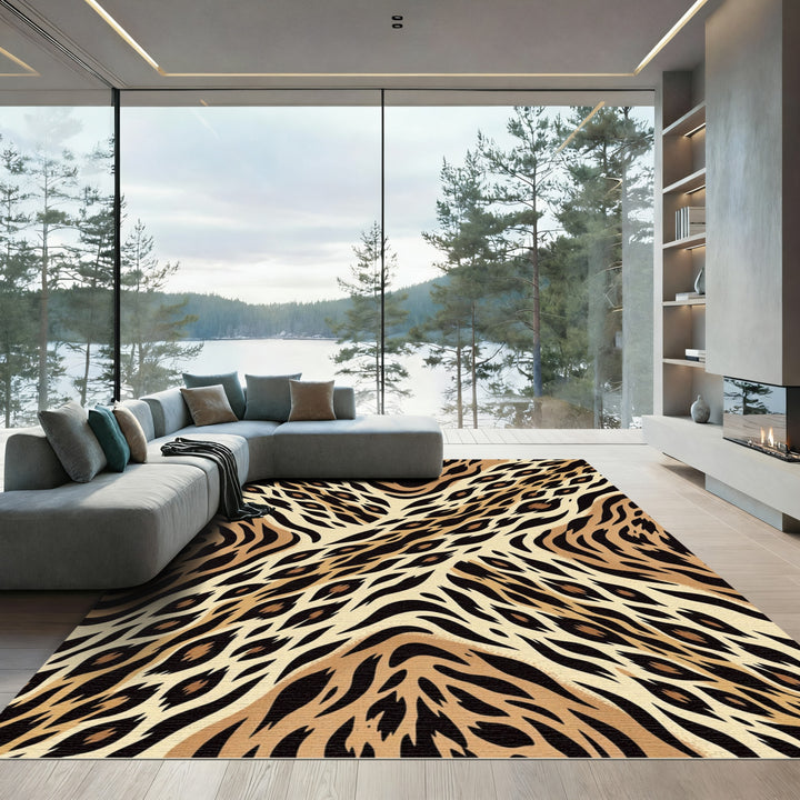 Bold Leopard Spots Animal Rug