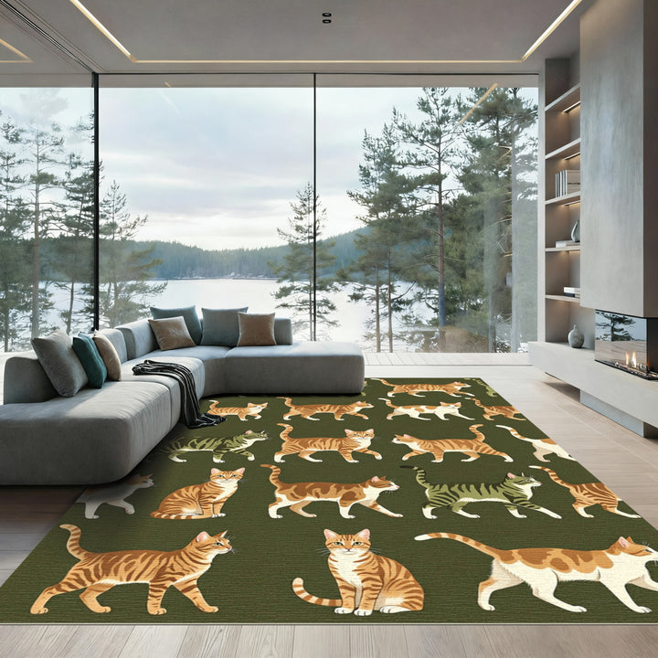 Whimsical Cats In Various Poses Rug