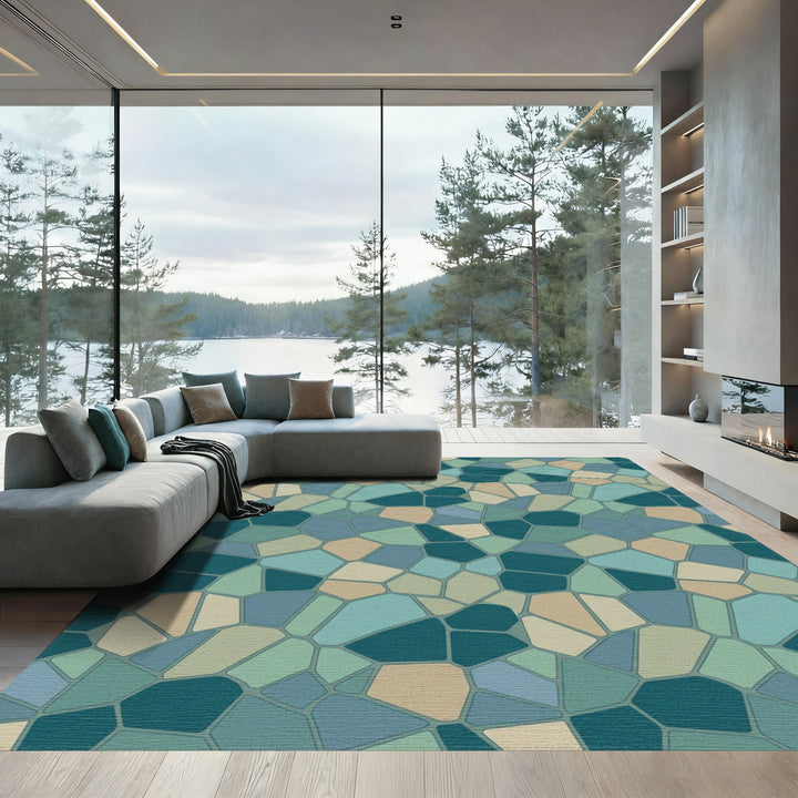 Oceanic Geode Irregular Tessellation Rug