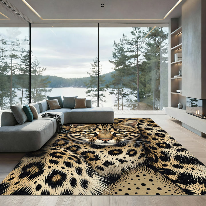Leopard Cat Spots Fur Rug