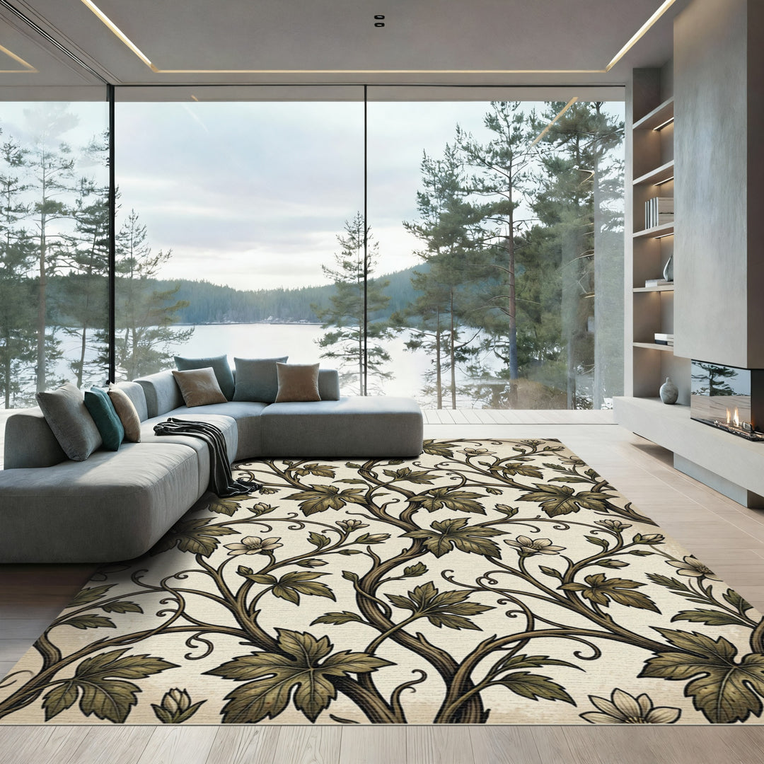 Art Nouveau Vine Floral Rug