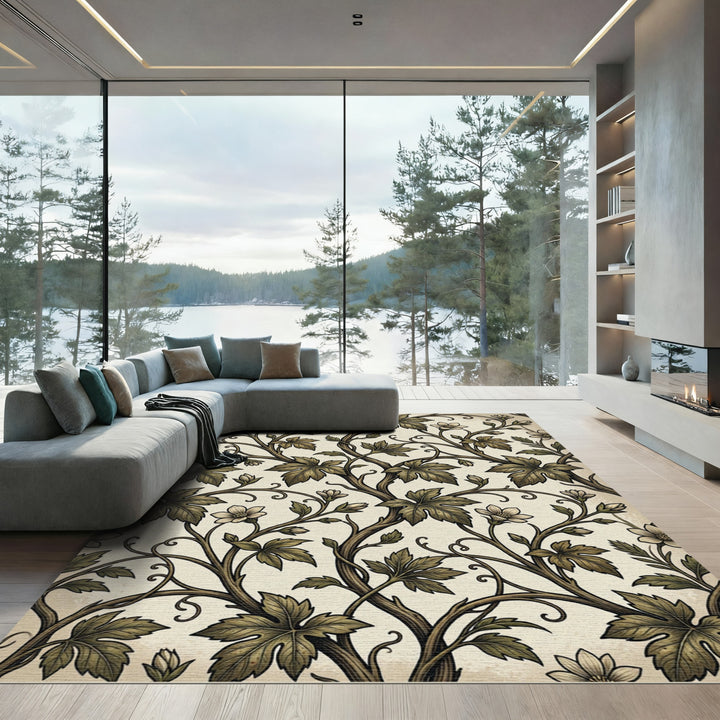 Art Nouveau Vine Floral Rug