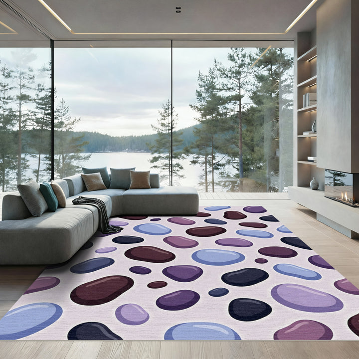 Abstract Pebble Cluster Rug