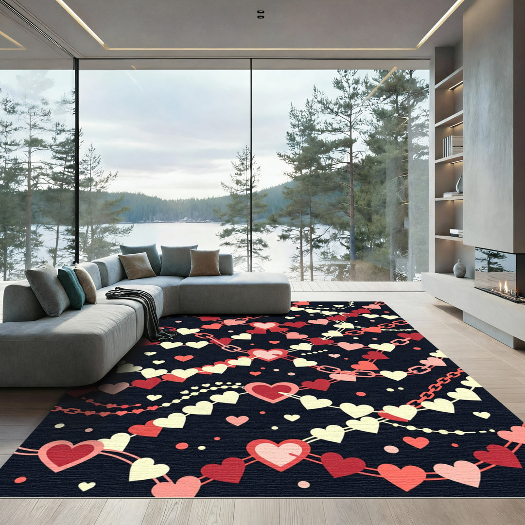 Romantic Heart Chains Dark Romance Rug