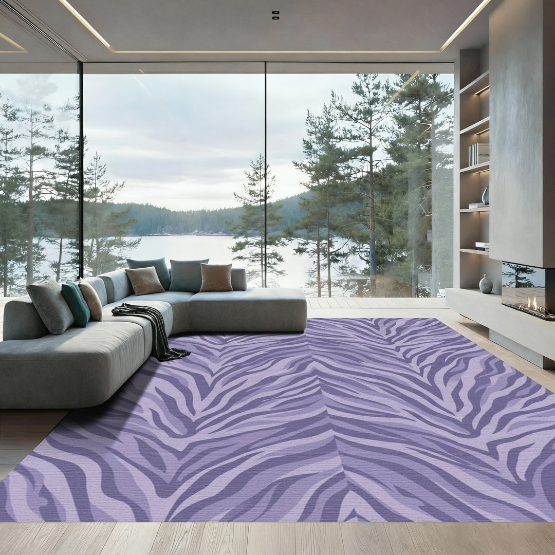 Lavender Zebra Stripe Serpentine Rug