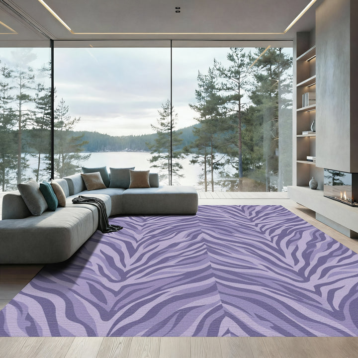 Lavender Zebra Stripe Serpentine Rug