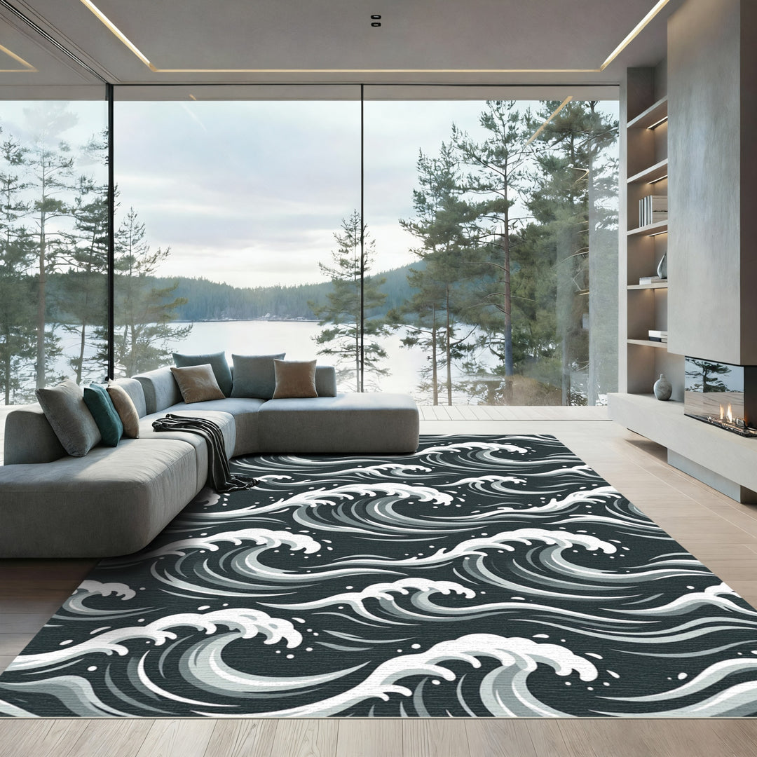 Waves Of Motion Dark Sea Rug