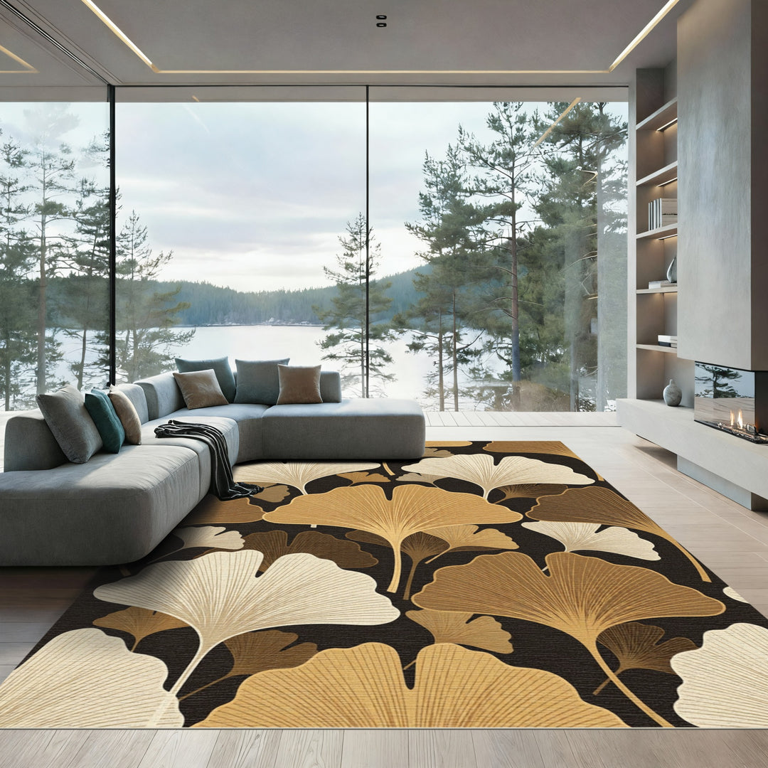 Ginkgo Leaf Terra Cotta Gradient Rug
