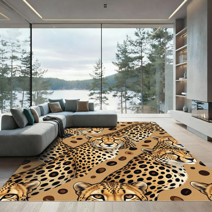 Wild Cheetah Spots Animal Print Rug