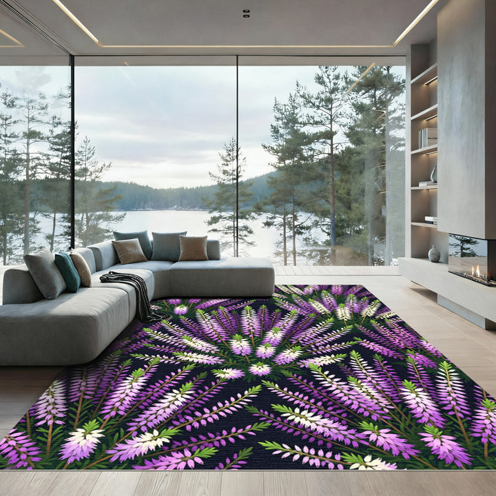 Lavender Heather Botanical Bloom Rug