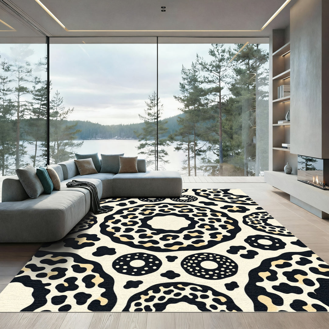Leopard and Donut Inspired Print Rug