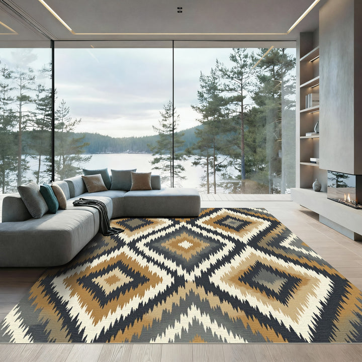 Earthy Diamond Ikat Rug