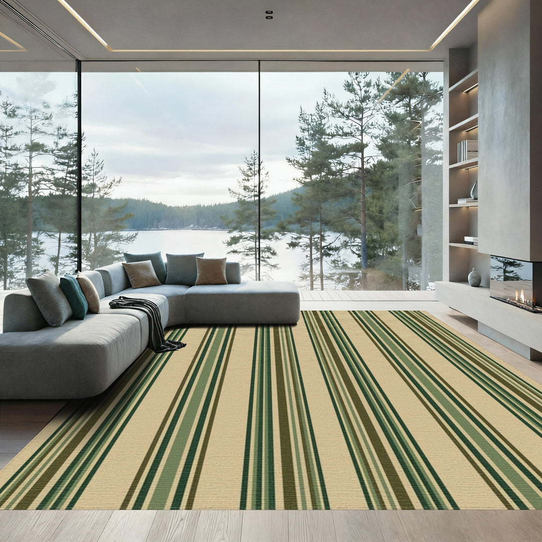 Earthy Tone Vertical Stripe Rug