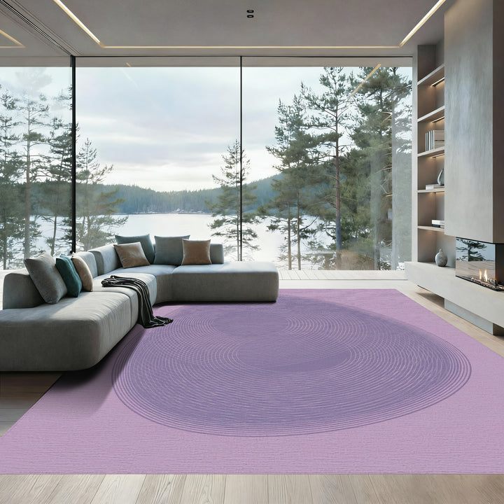 Lavender Abstract Contour Orb Rug