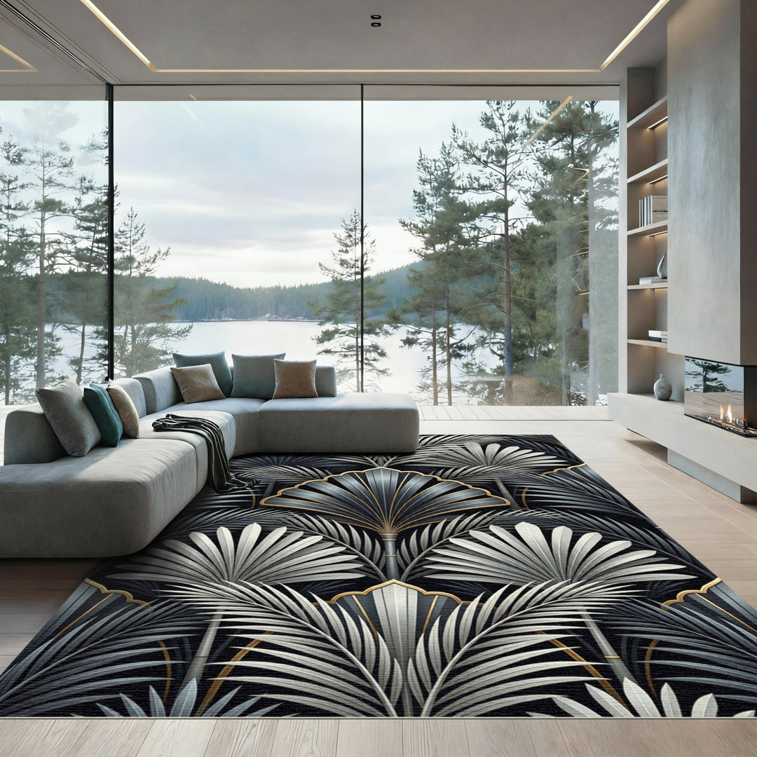 Art Deco Palm Leaf Luxury Rug