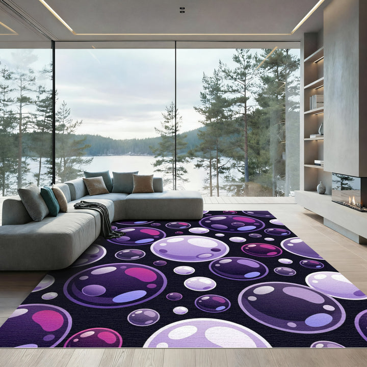 Purple Glossy Bubble Medallion Rug