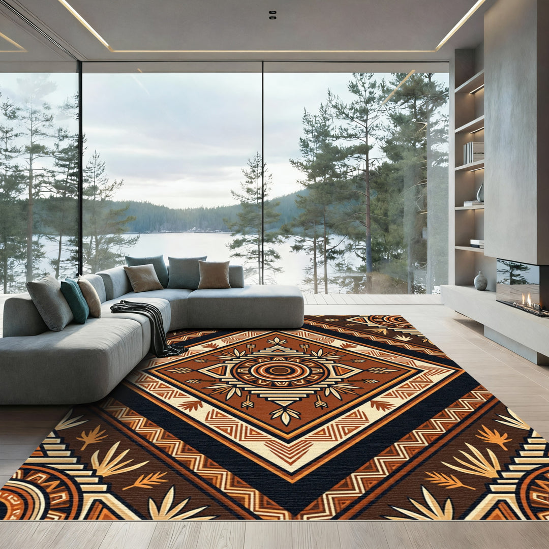Tribal Geometric Earth Tone Rug
