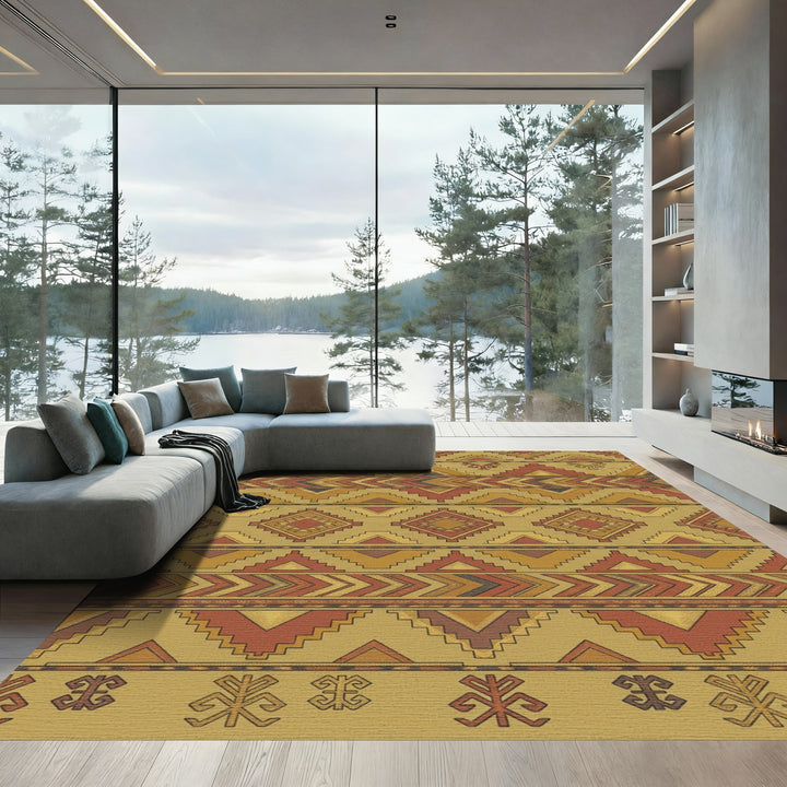 Earthy Geometric Southwestern Medallion Rug
