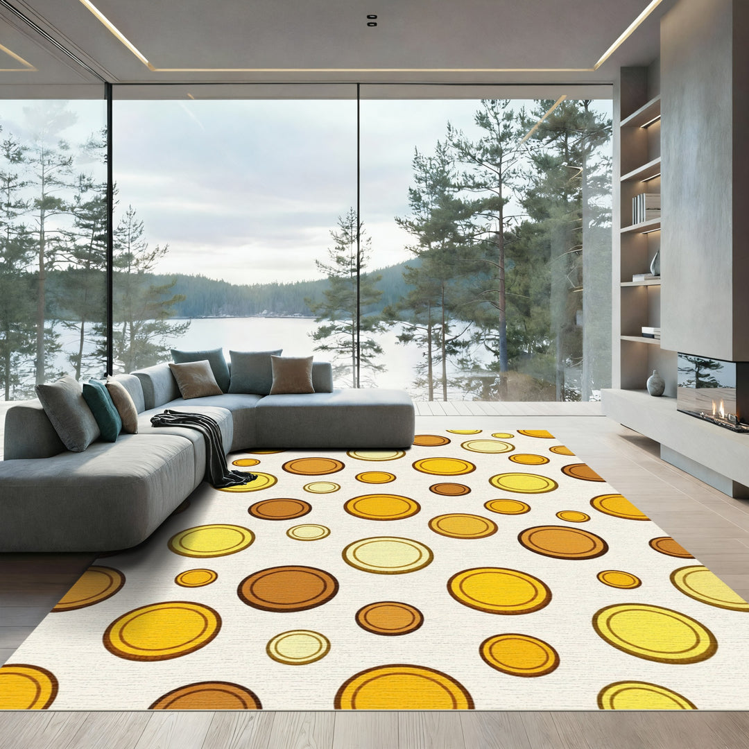Golden Coin Scatter Rug