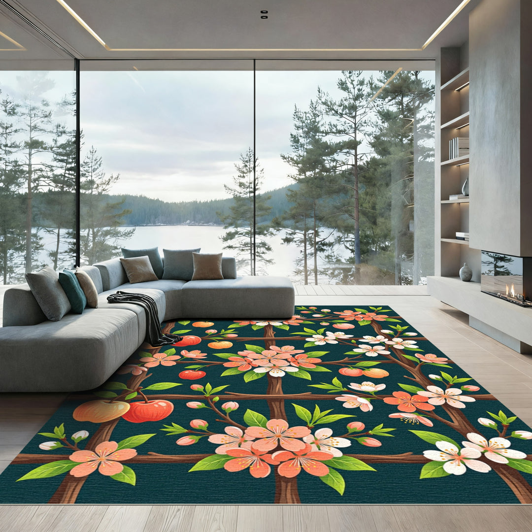 Coral Blossom And Apple Tree Rug