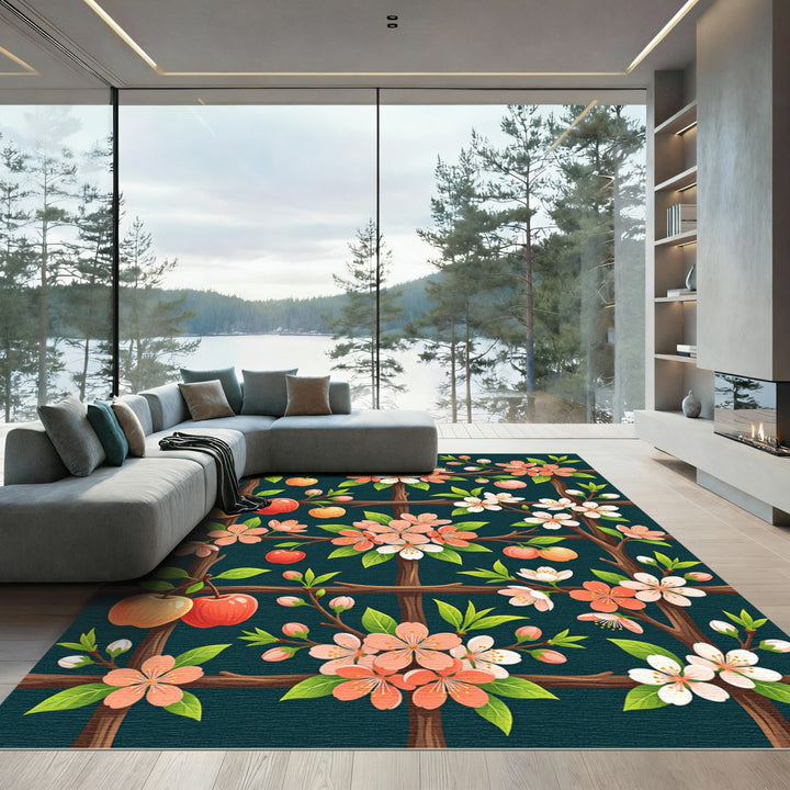 Coral Blossom And Apple Tree Rug