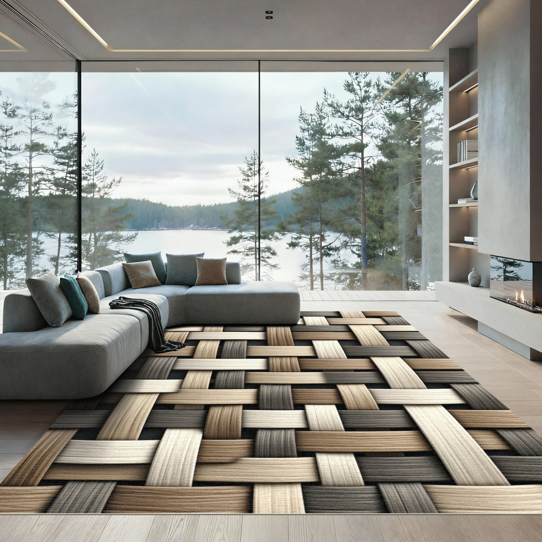 Natural Woven Texture Neutral Hues Rug
