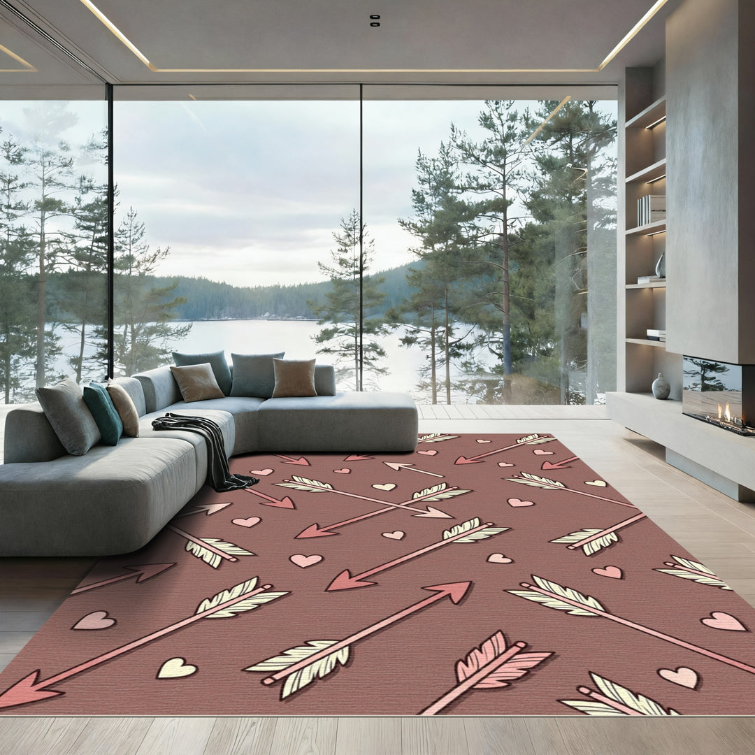 Pink Arrows and Hearts Valentine Rug