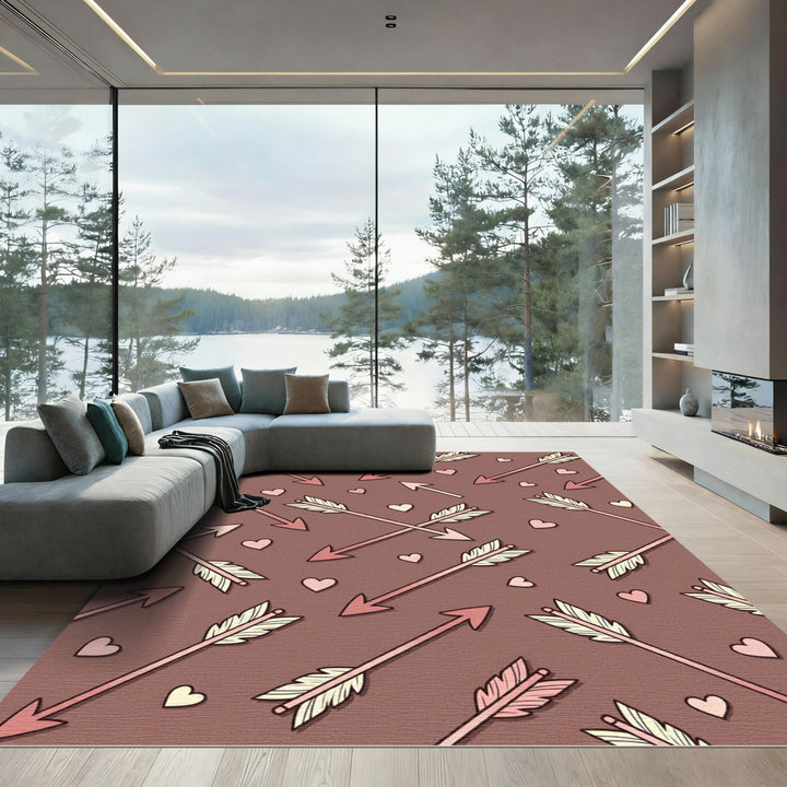 Pink Arrows and Hearts Valentine Rug