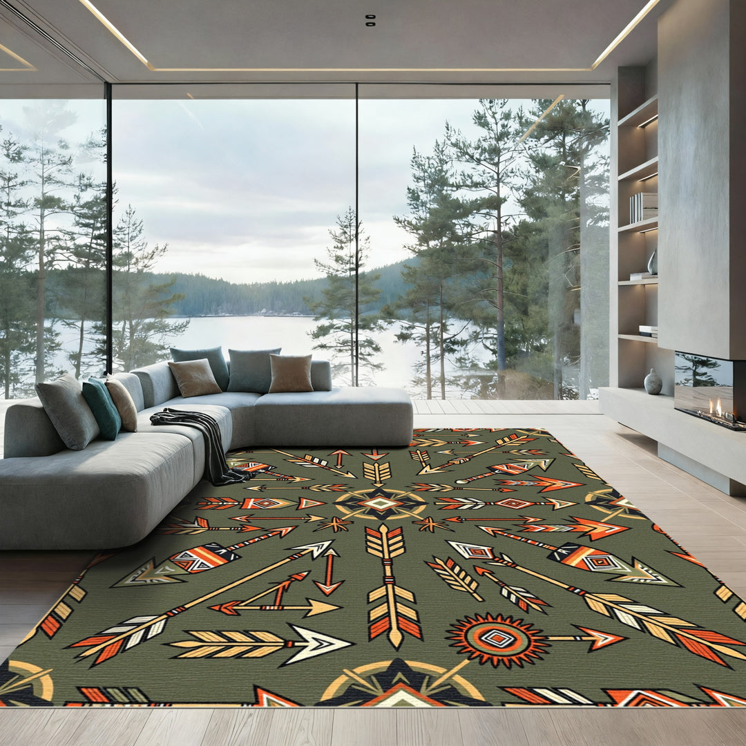 Native American Arrows Southwestern Tribal Rug