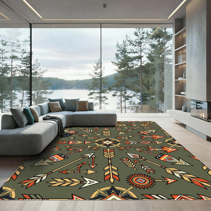 Native American Arrows Southwestern Tribal Rug