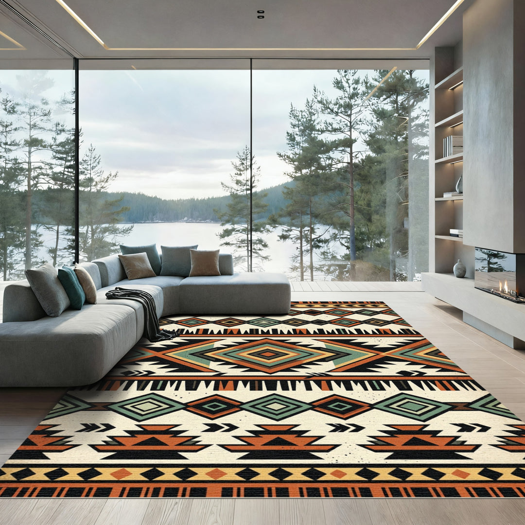 Navajo Geometric Diamond Rug